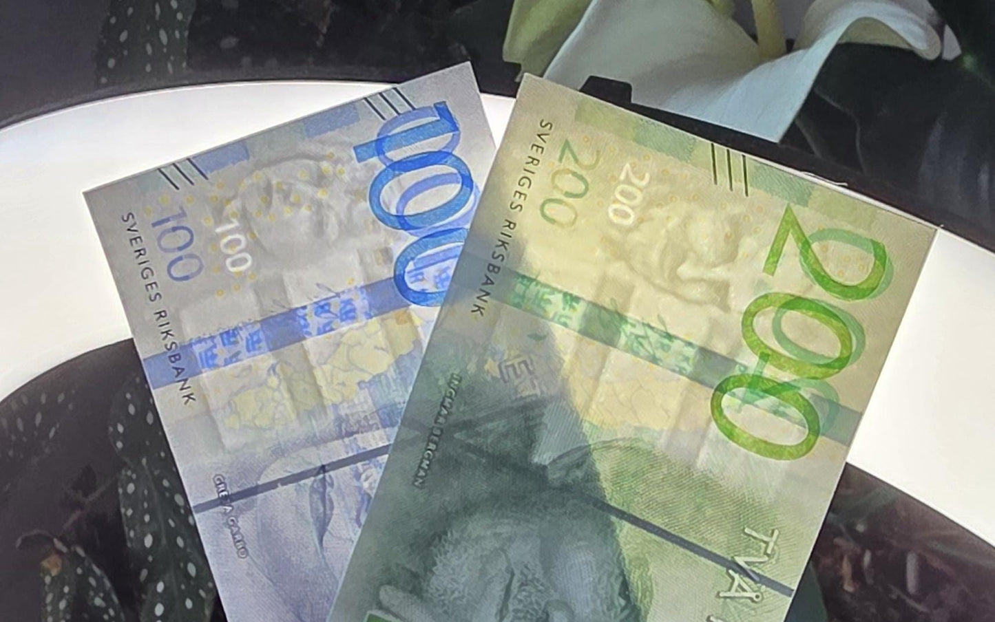Set of 100 and 200 Kroner 2015- 2016 Sweden notes Gem Uncirculated UNC (two notes)