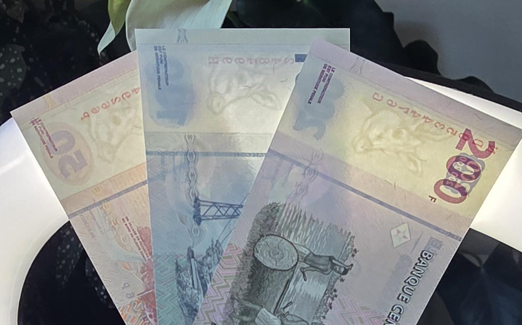 Set of 50, 100, and 200 Francs 2013- 2022 Uncirculated UNC (three notes)