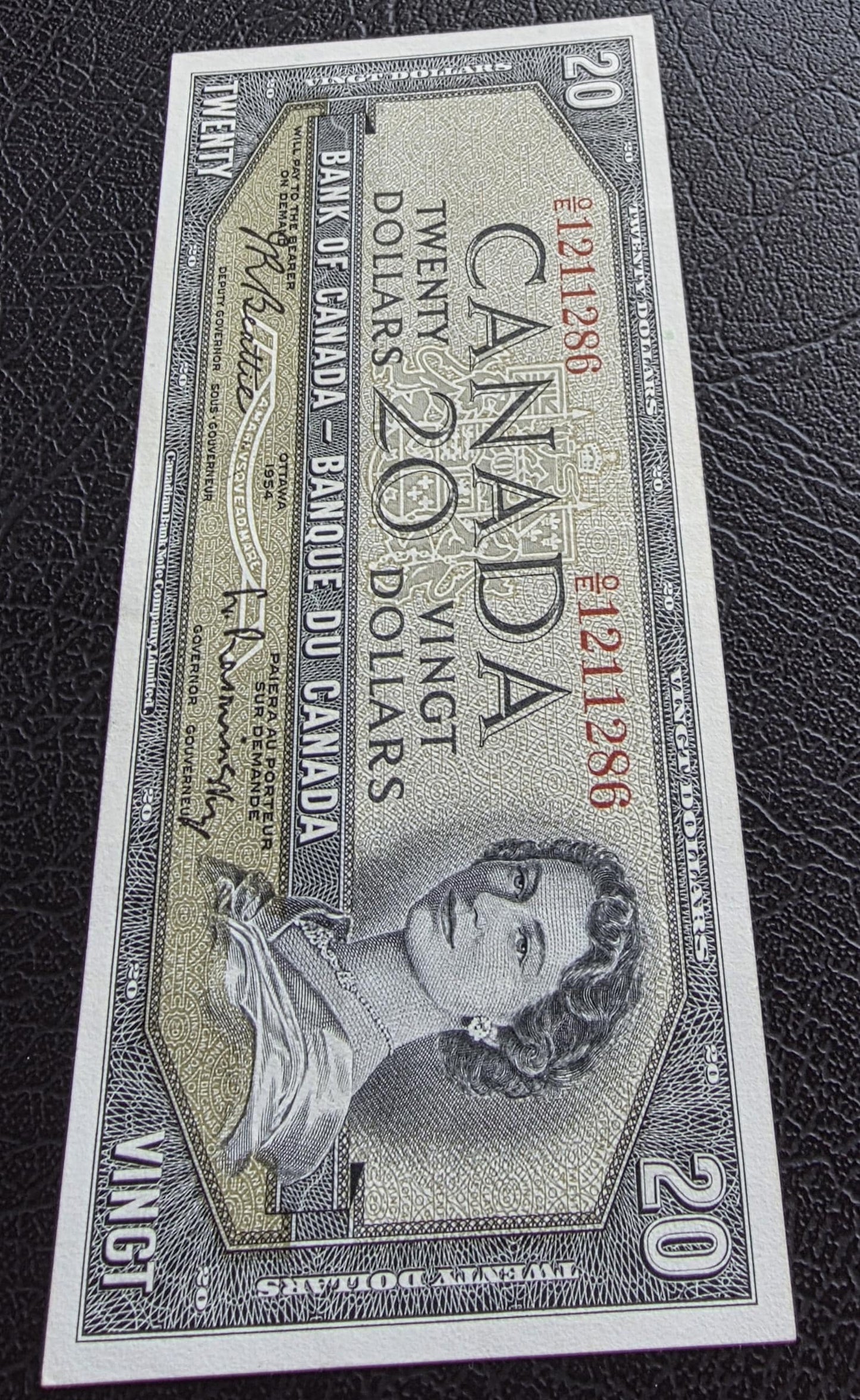 Set of 10 and 20 Dollars 1954 Canada About Uncirculated AUNC (Two notes)- see the description