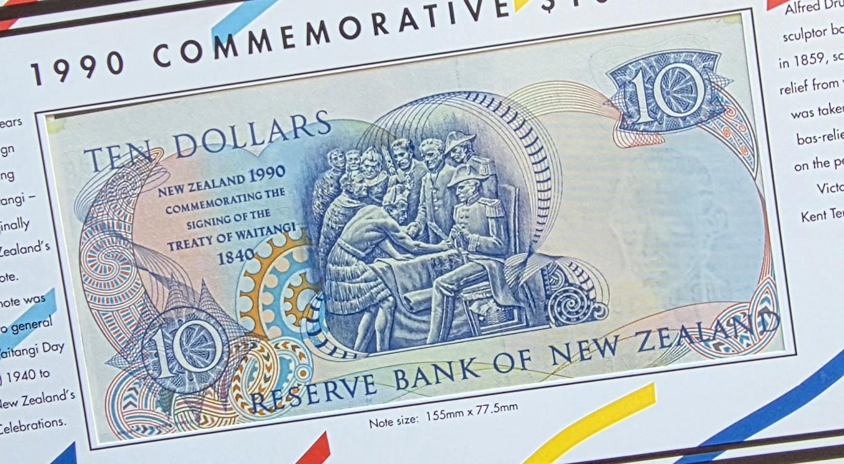 10 Dollars l990 Commemorative New Zealand Uncirculated UNC (Original Packaging)