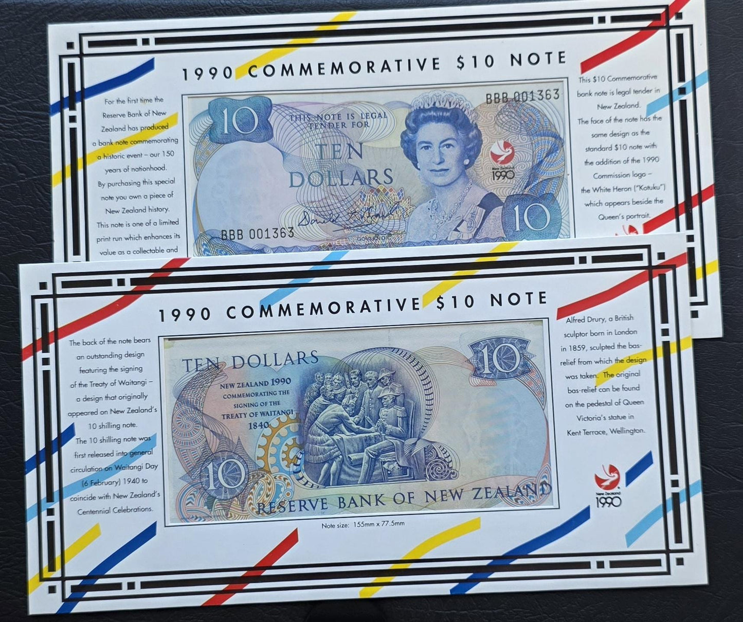 10 Dollars l990 Commemorative New Zealand Uncirculated UNC (Original Packaging)