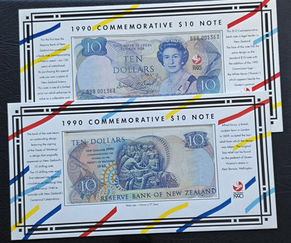 10 Dollars l990 Commemorative New Zealand Uncirculated UNC (Original Packaging)