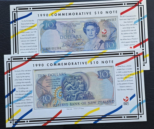 10 Dollars l990 Commemorative New Zealand Uncirculated UNC (Original Packaging)