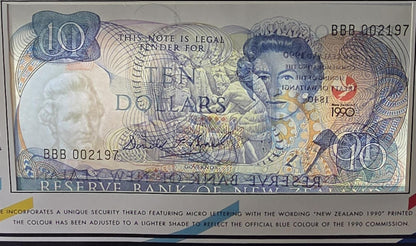 10 Dollars l990 Commemorative New Zealand Uncirculated UNC (Original Packaging)