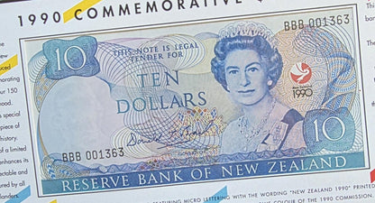 10 Dollars l990 Commemorative New Zealand Uncirculated UNC (Original Packaging)