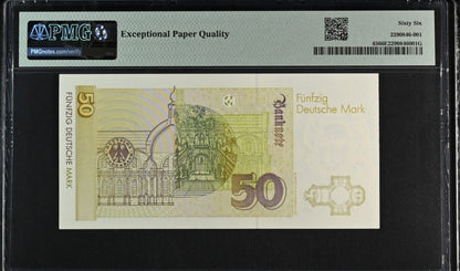 50 Marks 1996 Germany PMG 66 EPQ Uncirculated Gem P 45
