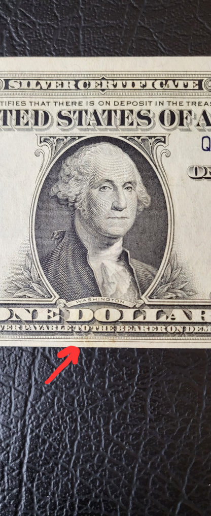 One Dollar 1935 Blue Seal United States of America USA Uncirculated UNC (Misalignment error) rare - Minor Handelling signs