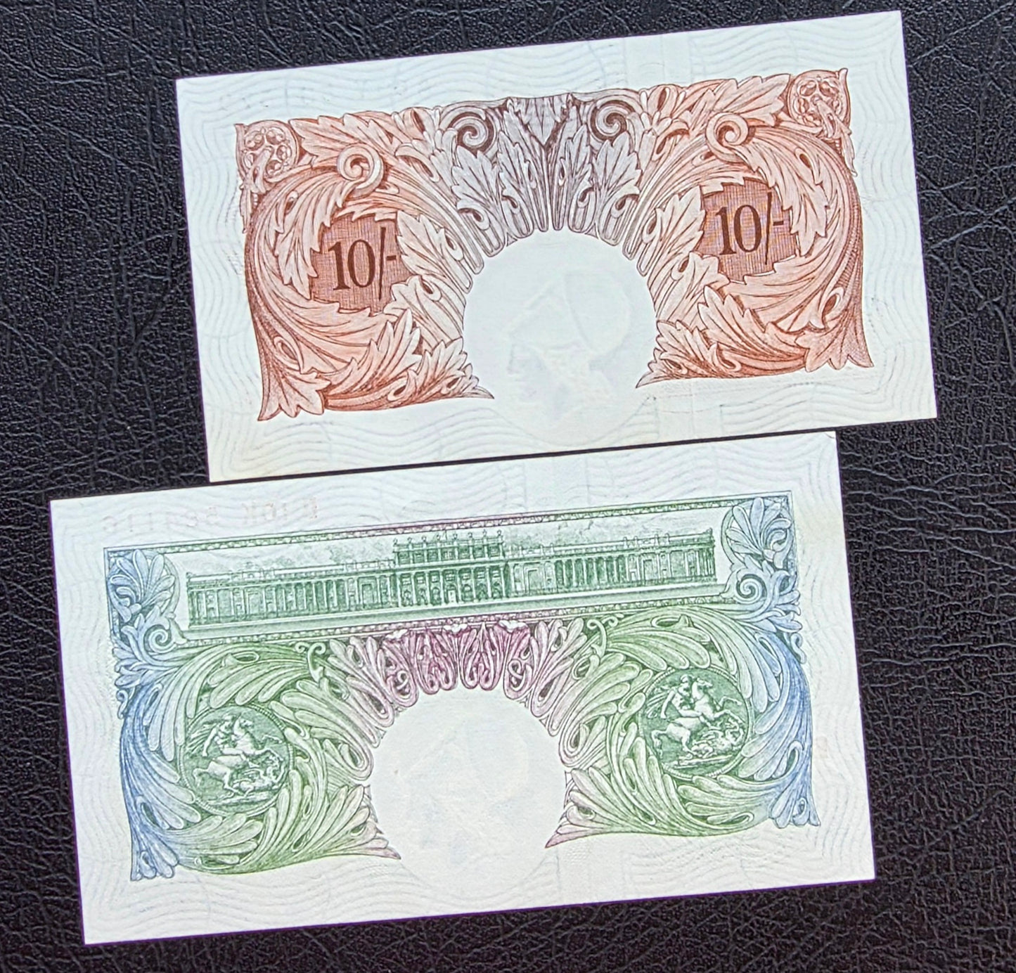 Set of 10 Shillings and One Pound 1955- 1960 Great Britain England Gem Uncirculated O'Brien Signature (two notes)