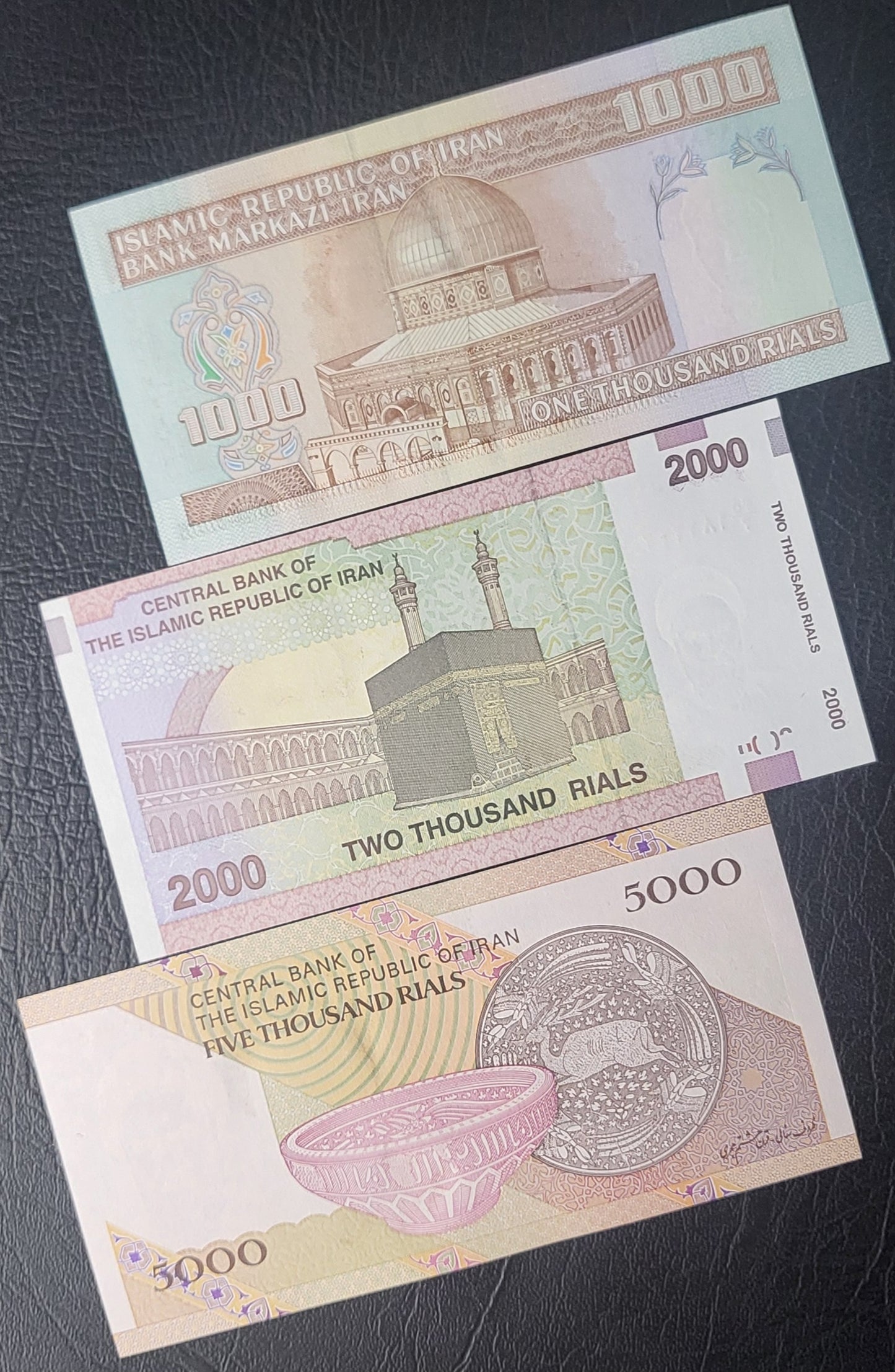 Full Set of 100, 200, 500, 1000, 2000, 5000, 10000 (2), 20000, 50000 and 100000 Rials 1985-2020 Iran Persian banknotes Uncirculated UNC Gem  (11 banknotes)