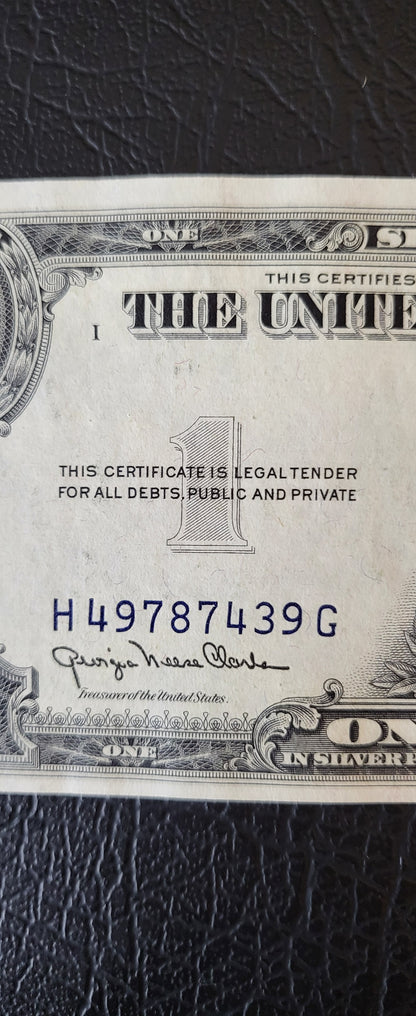 One Dollar 1935 Blue Seal United States of America USA Gem Uncirculated UNC (Misalignment error) Rare