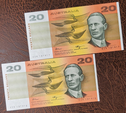 10 Ten Dollars 1989 Australia R412 Mc194 Fraser & Higgins Uncirculated UNC GEM