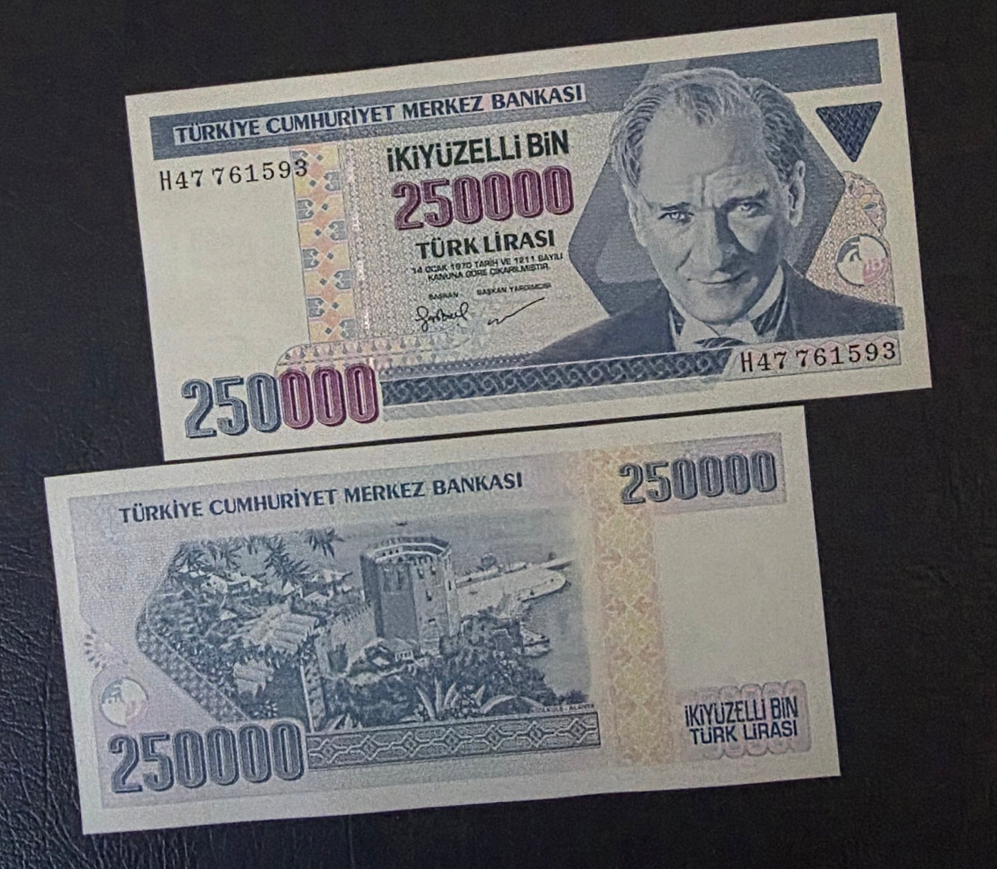 Turkey Türkiye 250,000 Lira 1998 7th Emission Uncirculated (UNC)