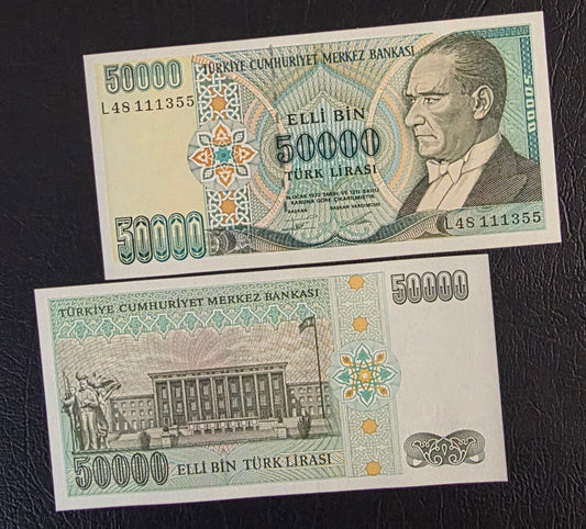 Turkey Türkiye 50,000 Lira 1993 7th Emission Uncirculated (UNC)