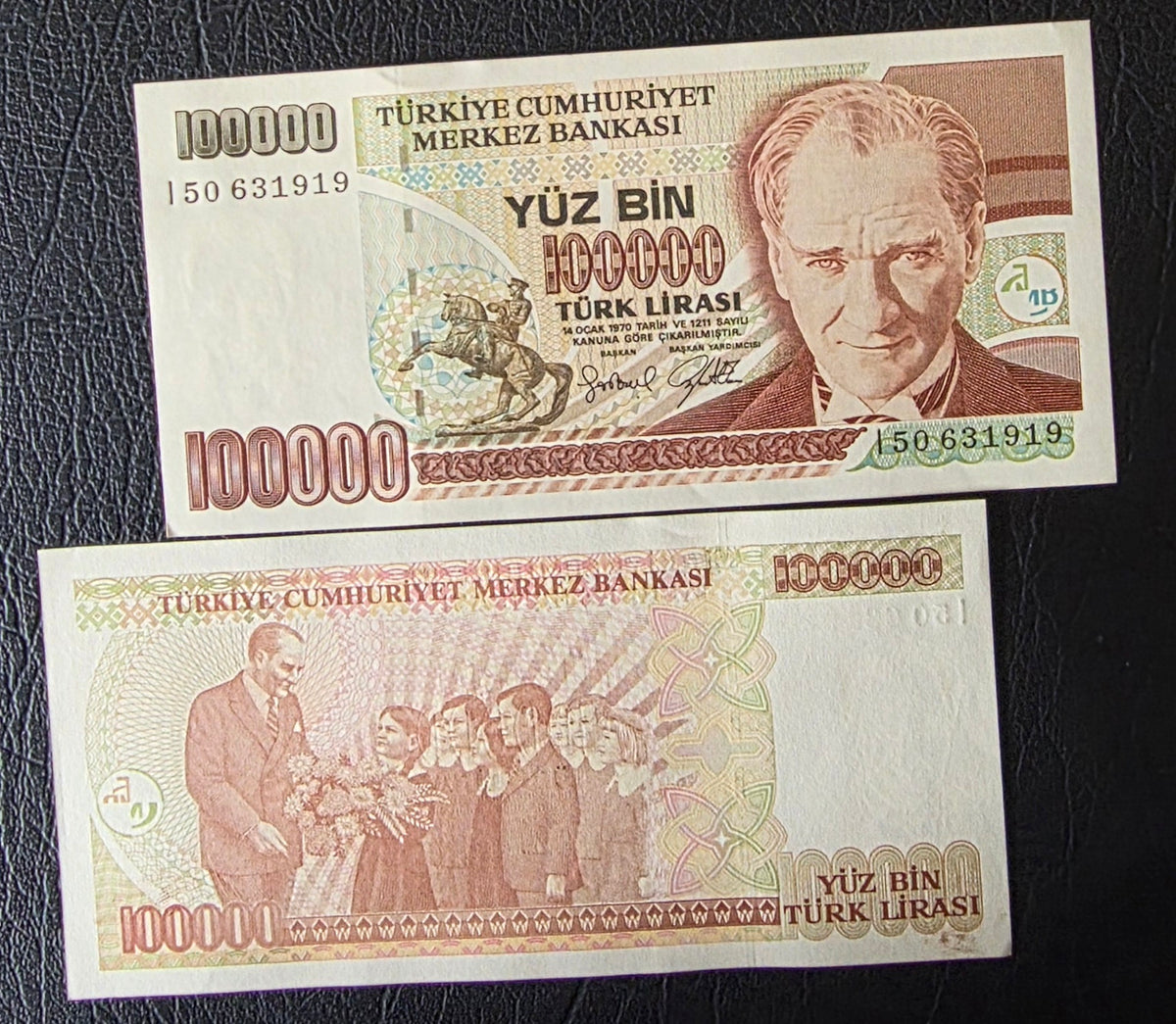 Turkey Türkiye 100,000 Lira 1997 7th Emission Pick 205c Uncirculated (UNC)