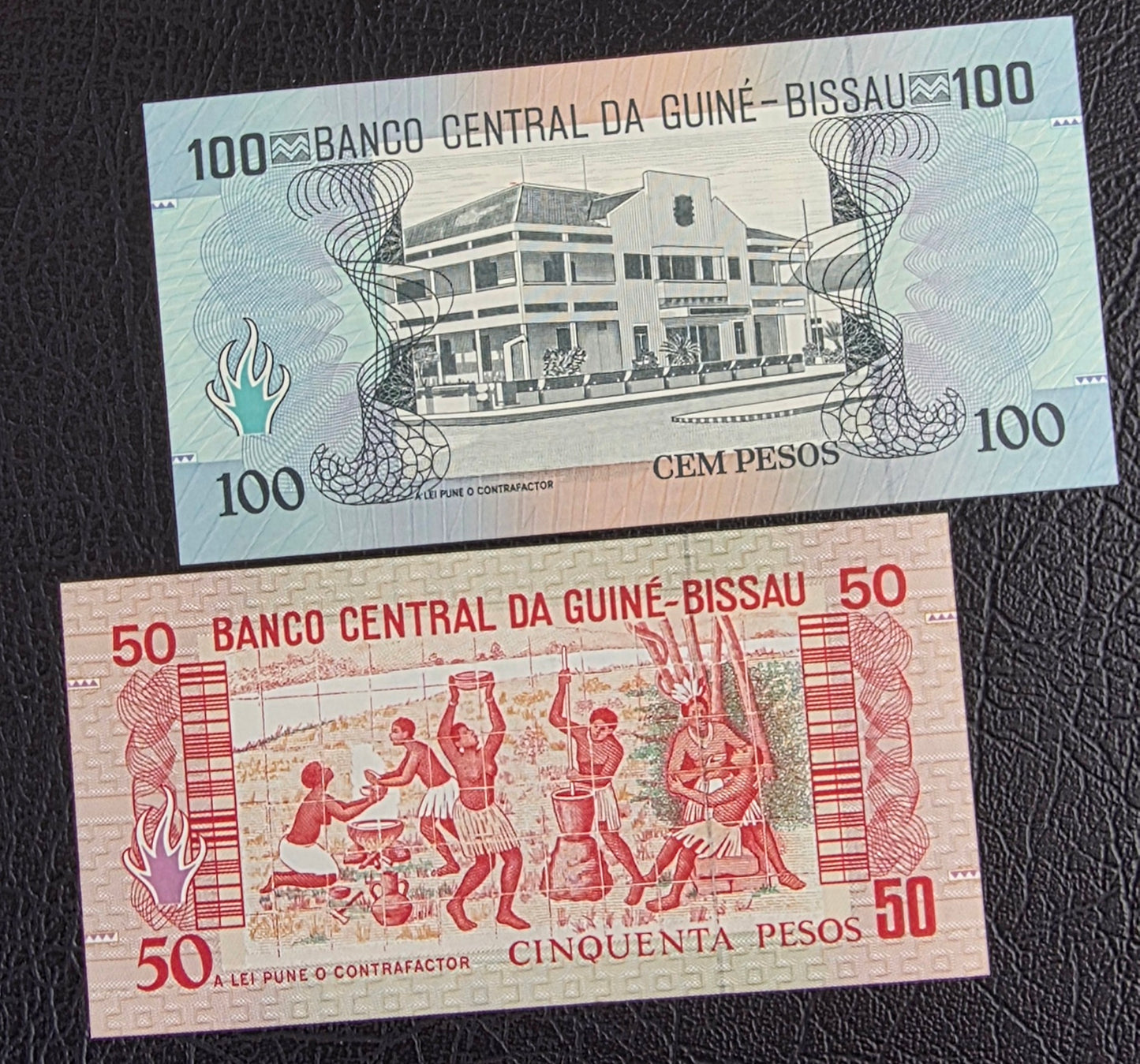 Guinea Bissau set of 50, 100 and 1000 Pesos 1978 Gem Uncirculated UNC
