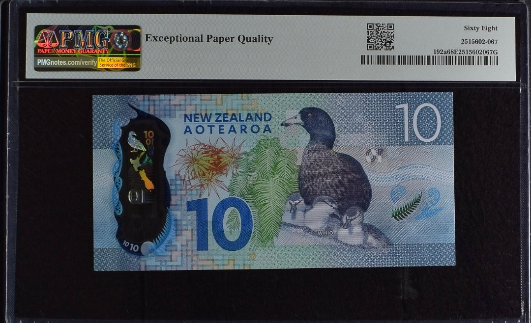 10 Dollars 2015- 2016 New Zealand Pick 192a Superb Uncirculated UNC PMG 68 EPQ