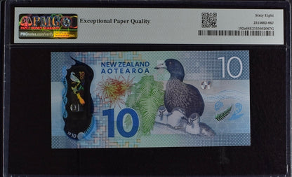 10 Dollars 2015- 2016 New Zealand Pick 192a Superb Uncirculated UNC PMG 68 EPQ