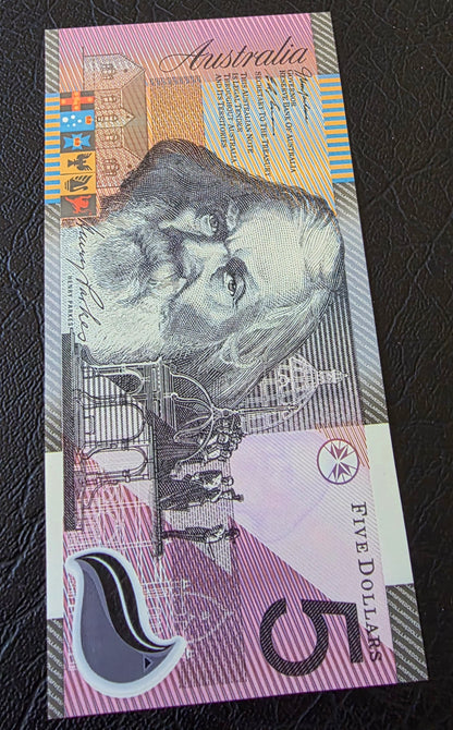 Australia 5 dollars 2001 Federation Gem Uncirculated UNC Polymer note