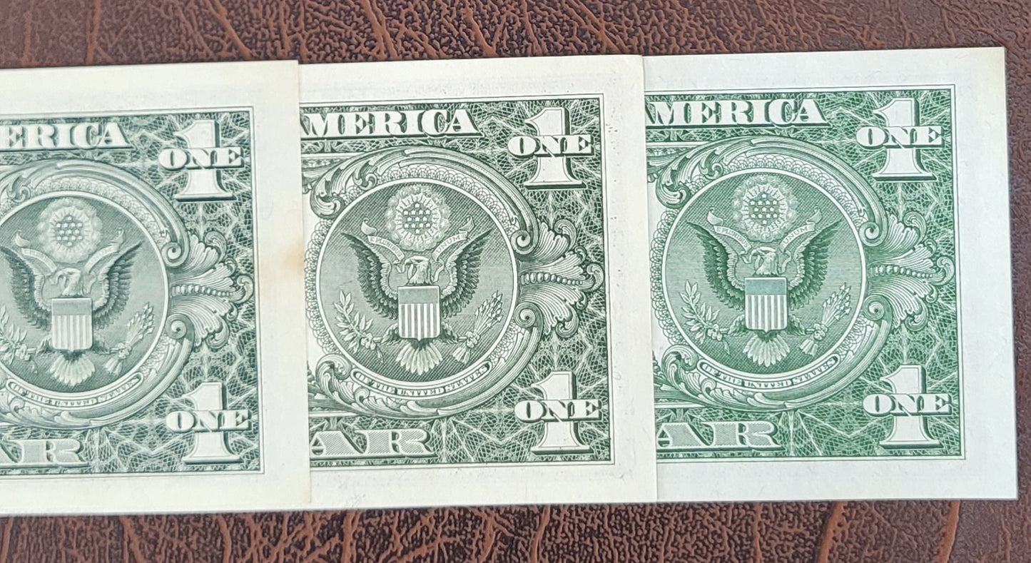 Set of one Dollar United States of America USA 1963, 1981 and 1995 UNC Uncirculated- see the description