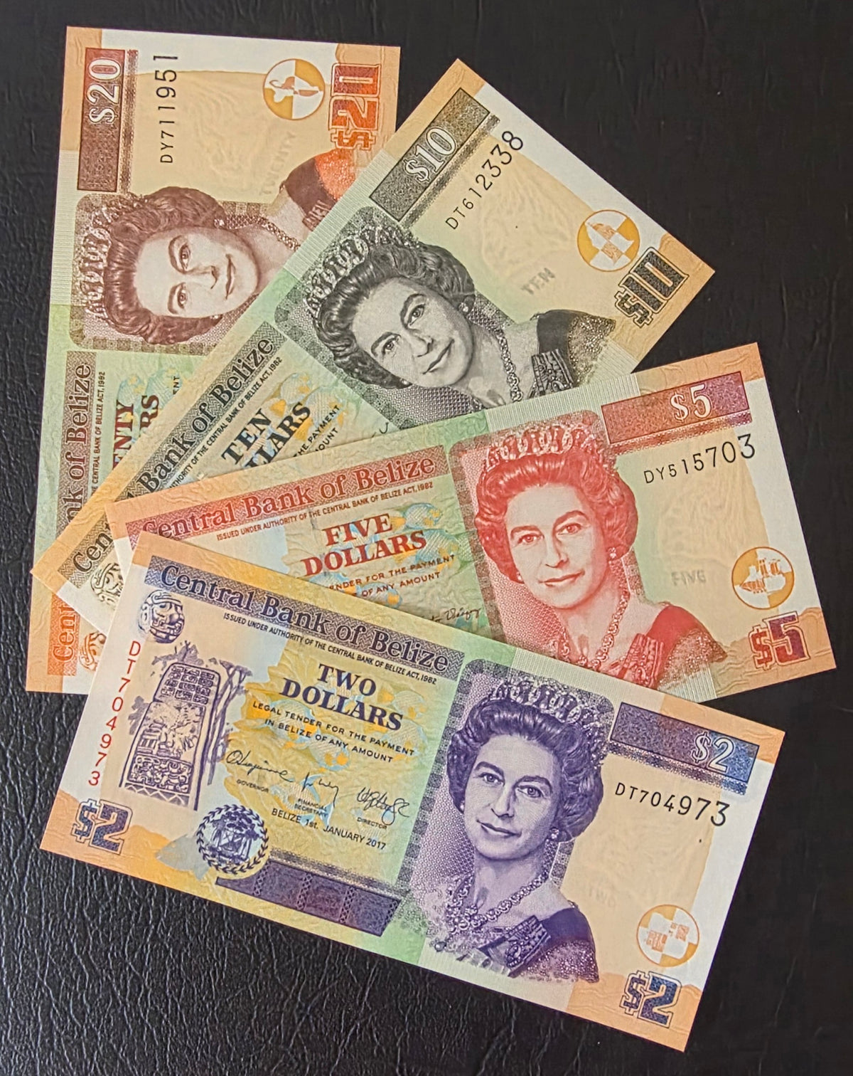 Belize 2, 5, 10, 20 Dollars Uncirculated Gem UNC