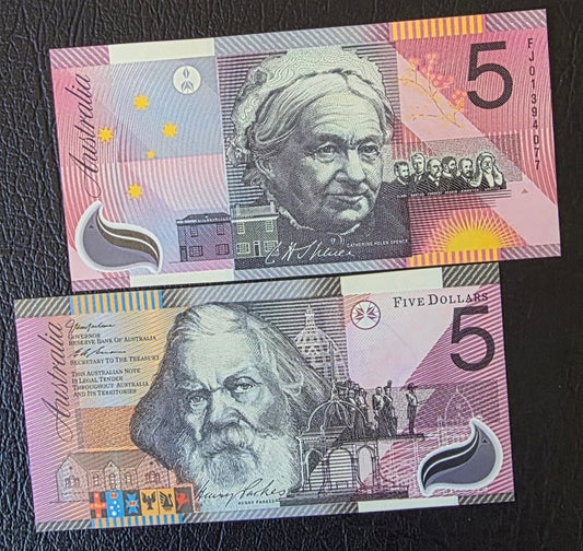 Australia 5 dollars 2001 Federation Gem Uncirculated UNC Polymer note
