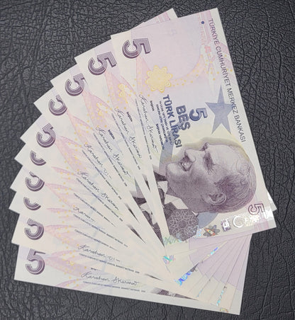5 Lira 2023 Turkey Türkiye Uncirculated UNC Gem P 222g