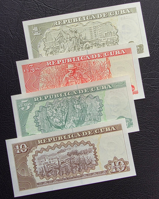Central America set of 1, 3, 5 and 10 Pesos 2005- 2019 Uncirculated (UNC) (4 banknotes)