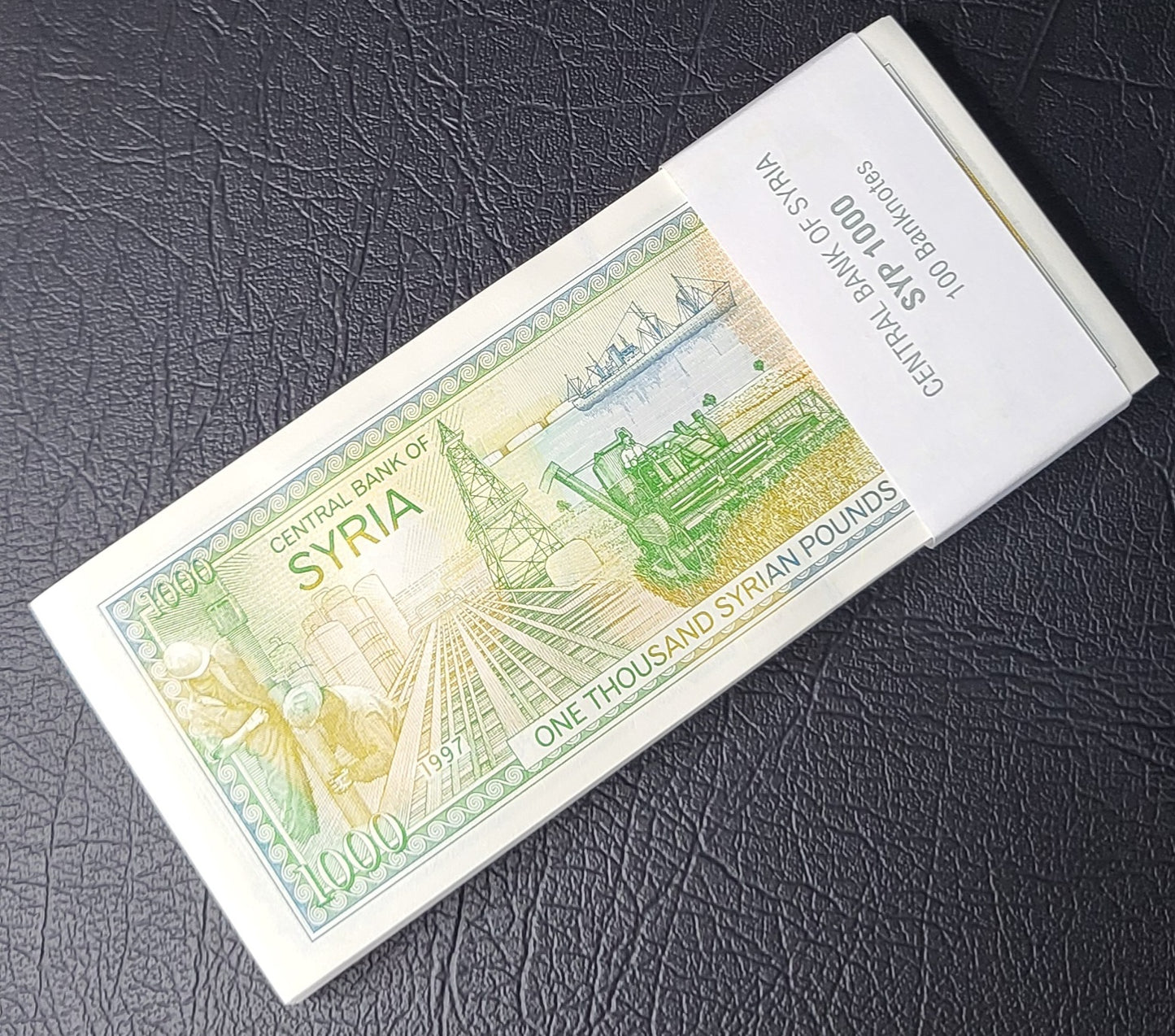 1000 Lira Syria Syrian Pounds Hafez Asad 1990s Uncirculated UNC Crisp