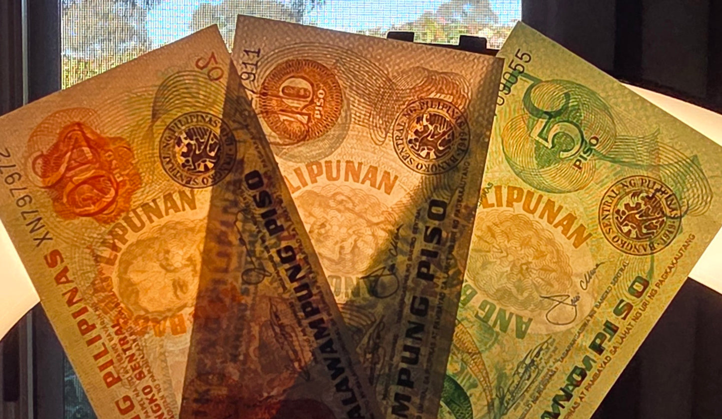 Philippines Peso set of 5, 10 and 20 1978 Gem Uncirculated UNC (3 banknotes)