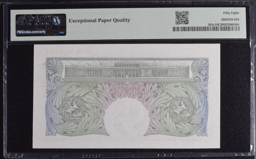 One Pound 1934-39 Great Britain 🇬🇧 Bank of England P 363c PMG 58 EPQ