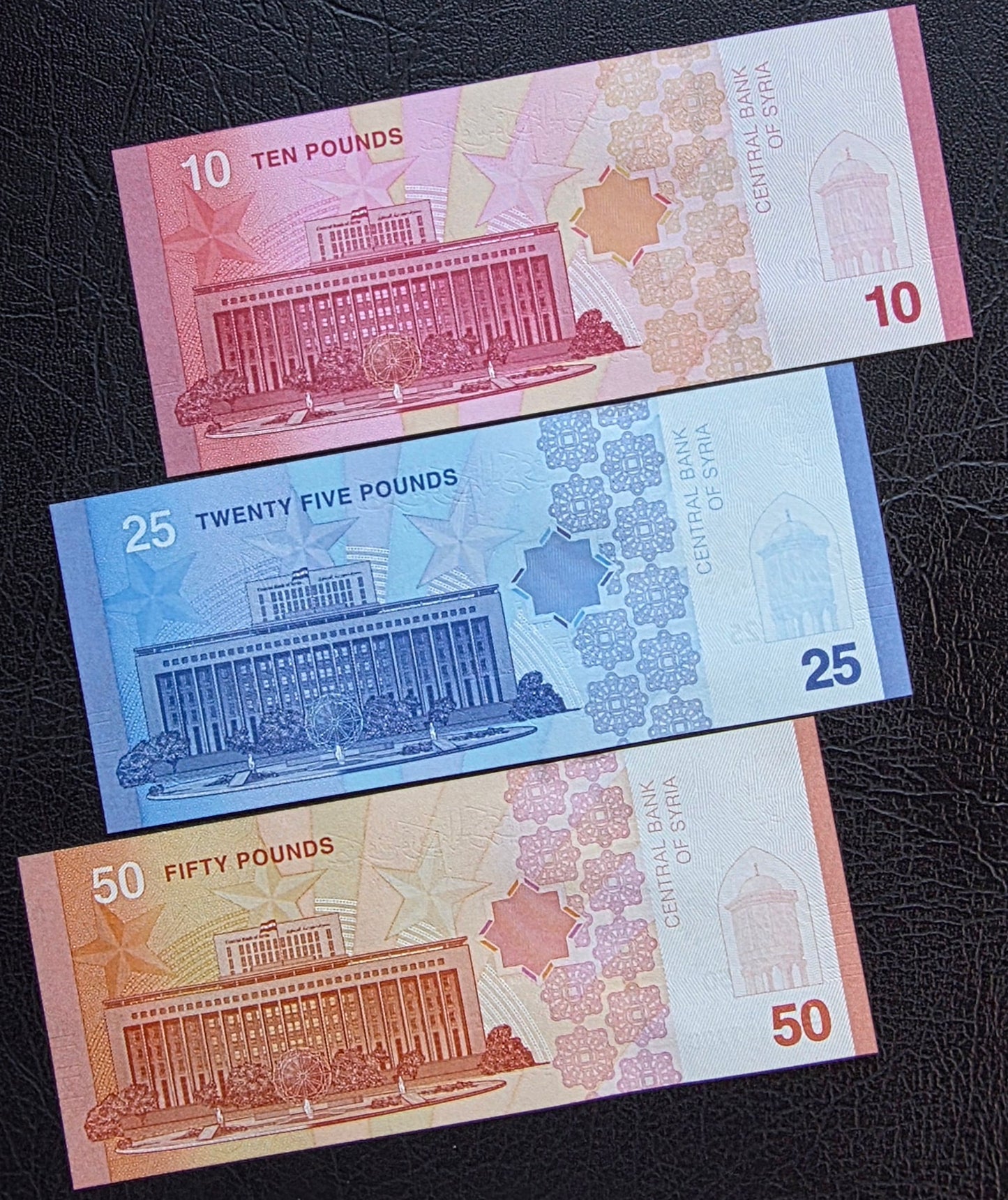 Full set of 10, 25, 50, 100, 200, and 500 Lira Pounds New Version 2025 Uncirculated UNC (six notes)