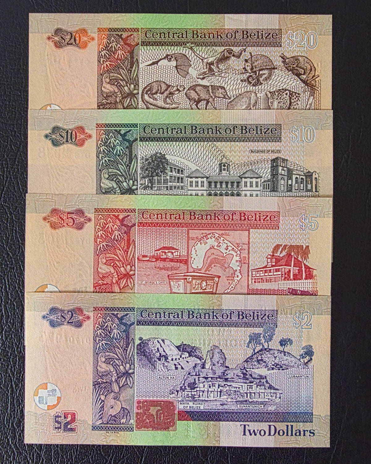 Belize 2, 5, 10, 20 Dollars Uncirculated Gem UNC