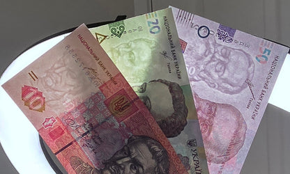 Set of 1, 2, 5, 10, 20 and 50 Hrivna Ukrain Uncirculated UNC (six notes)