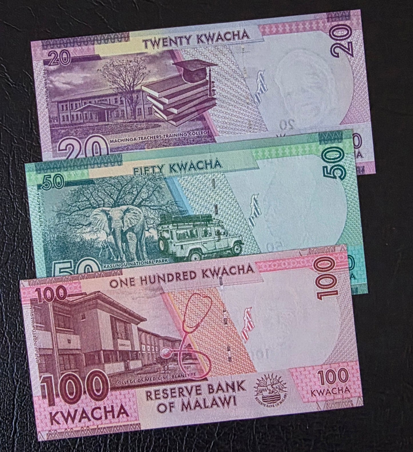 Malawi Kwacha set of 20, 50, 100 and 200 Kwacha 2019- 2024 Gem Uncirculated UNC (4 banknotes)