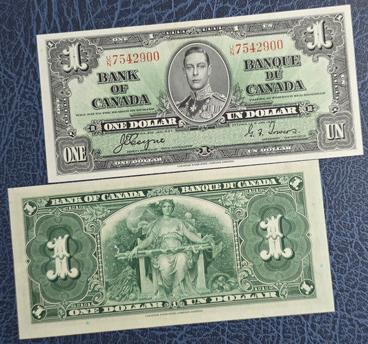 1 One Dollar 1937 Canada Uncirculated Gem UNC Coyne & Towers