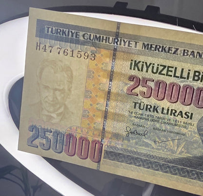 Turkey Türkiye 250,000 Lira 1998 7th Emission Uncirculated (UNC)