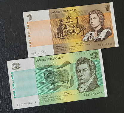 Set of 1, 2, 5, 10 and 20 Dollars 1980- 1990s Australia Uncirculated UNC Gem