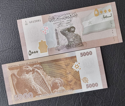 5000 Lira Syria Syrian Pounds Bashar Asad Era Uncirculated UNC Gem