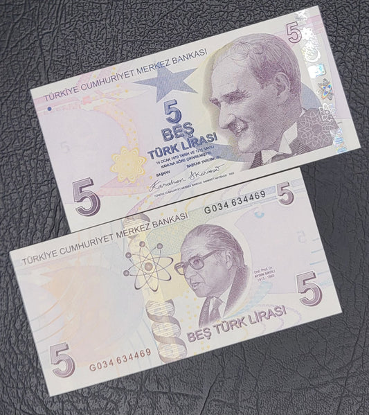 5 Lira 2023 Turkey Türkiye Uncirculated UNC Gem P 222g