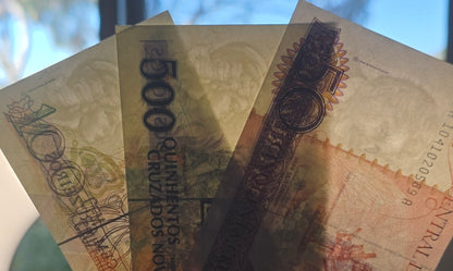 Brazil Cruzeiros set of 50, 100, and 500 Cruzeiros 1990s Gem Uncirculated UNC (3 banknotes)