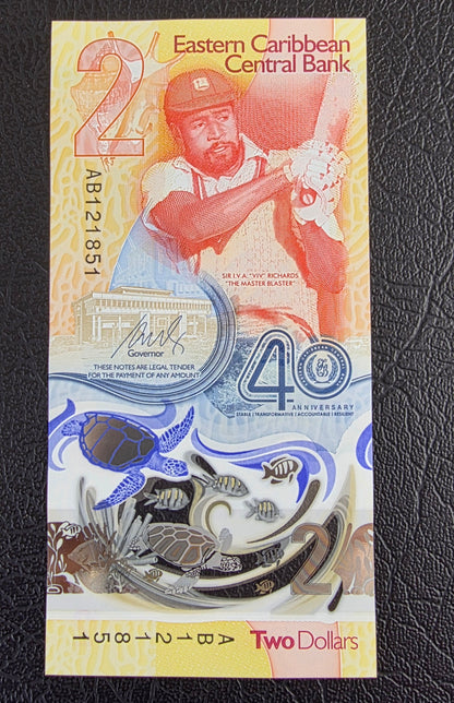 East Caribbean 2, 5 and 10 Dollars 2019- 2024 Gem Uncirculated UNC Polymer