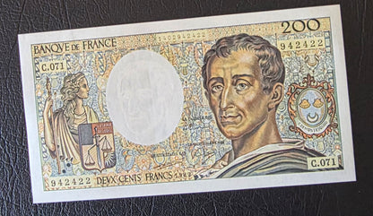 France 200 Francs 1989 Pre- Euro Pascal P 155c Uncirculated (Handelling signs)
