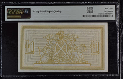 One Pound 1945 Scotland Pick 96b About Uncirculated AUNC PMG 58 EPQ