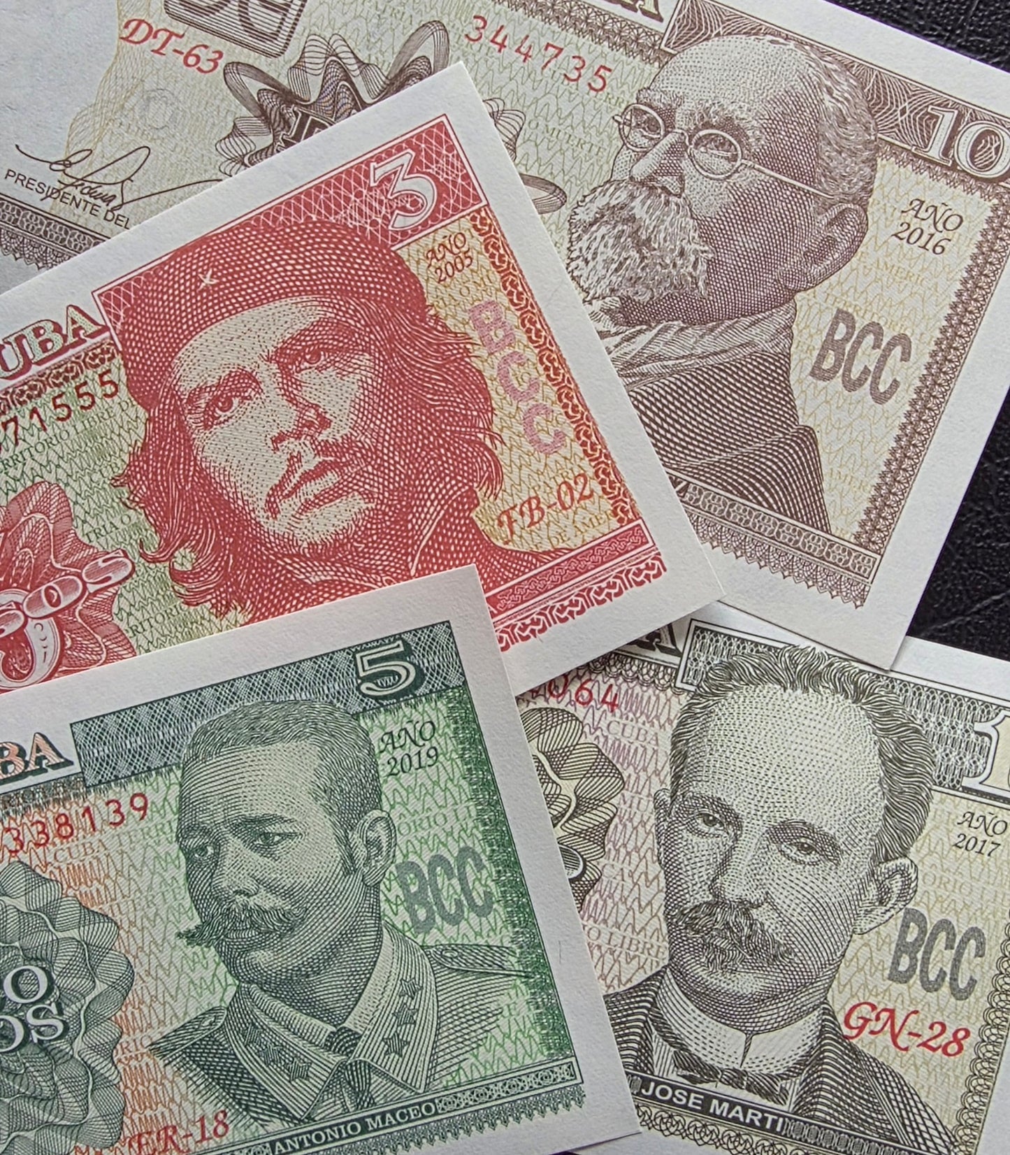 Central America set of 1, 3, 5 and 10 Pesos 2005- 2019 Uncirculated (UNC) (4 banknotes)